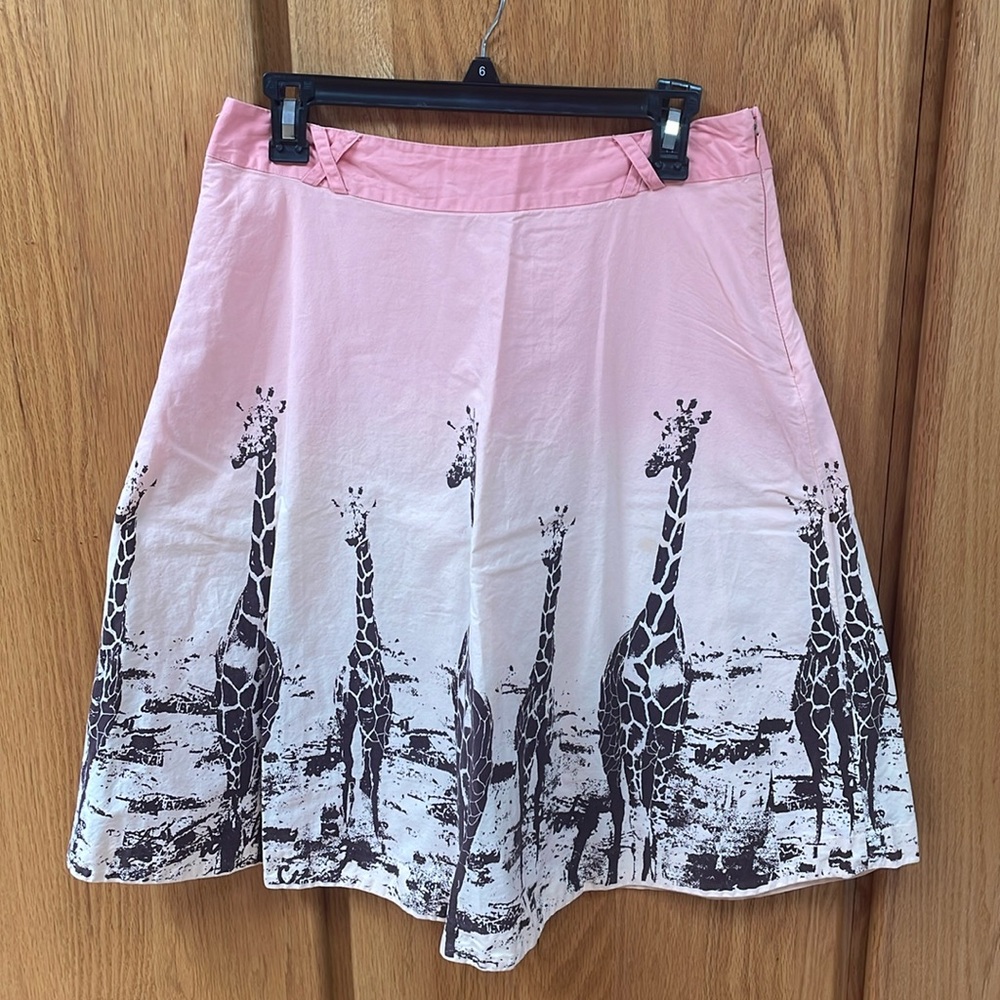 Anthropologie Odille Pink Ombré Grassland Giraffe Skirt 10 - Picture 2 of 8